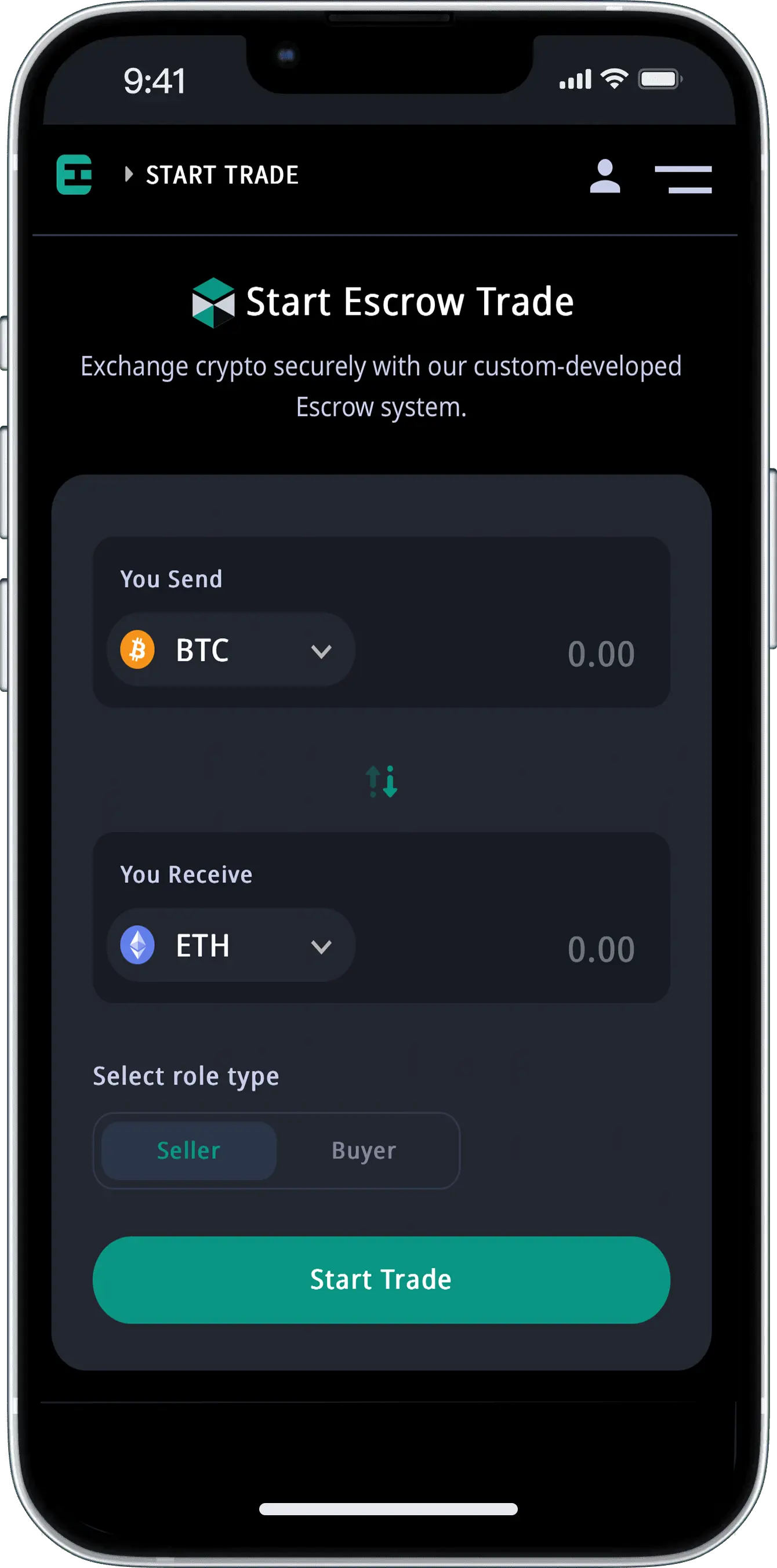Cryptocurrency Exchange Interface